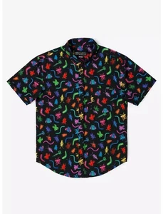 Camicia RSVLTS Creepy Crawlers Kunuflex Uomo M Nuova con etichette Nera Horror Vintage Bug  - Foto 1 di 3