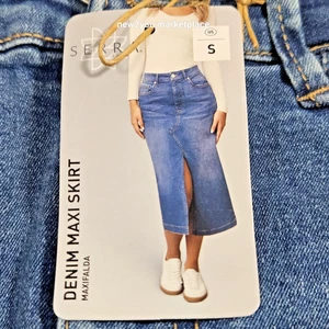 Serra Damen Jeansrock Maxi Frontschlitz Gr. Small helle Waschung Neu mit Etikett - Bild 1 von 6