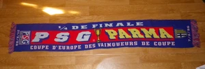 Écharpe PSG / Parma - 1/4 Finale Coupe d'Europe 21 Mars 1996 - Football Vintage - Picture 1 of 5