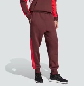 NWT $55 Adidas Jogger Sport Pants Mens 3XL Straight Pockets Aurora Ruby Burgundy - Picture 1 of 12