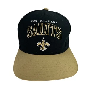 New Orleans Saints Hat Cap Snap Back Black Gold NFL Football Reebok Mens OSFA - Picture 1 of 12