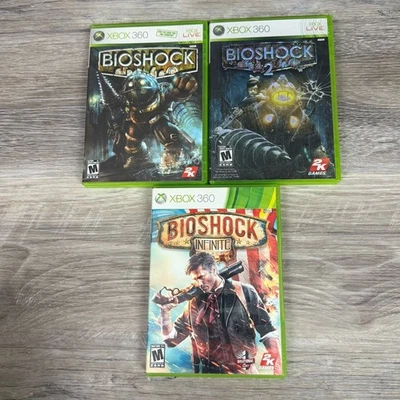 BioShock 1 2 Infinite Games Bundle Xbox 360 Complete Tested Working - Image 1 of 4