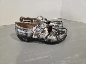 Alegria Damen Gr. 9 KAI 371 Mary Jane schwarz silber Lack Klettverschluss Riemen - Bild 1 von 9