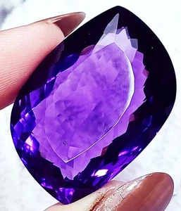 Amatista Violeta Natural 85 A 90 Ct Gemas Sueltas Forma Elegante Certificadas - Picture 1 of 7