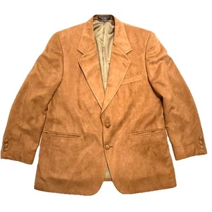 Egon Von Furstenburg Vegan Suede Camel Men’s Sport Coat Blazer Tan Brown Sz 40 S - Picture 1 of 13