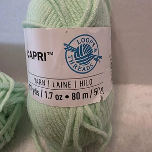  HILO CAPRI BUCLES E HILOS EN VERDE MENTA *DESCONTINUADO* 87 YARDAS - Imagen 1 de 8