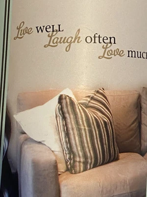 Vinyl Lettering Removable,Live Well Laugh Often Love Much DCWV Looks HandPainted - Image 1 of 4