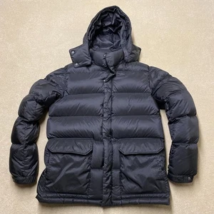 Chaqueta de plumón Uniqlo para hombre grande negra con capucha cremallera completa - Imagen 1 de 14