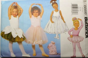 Butterick 6660 Girls Leotard, Skirt, Bag & Ponytail Holder Sewing Pattern 6-7-8 - Picture 1 of 2