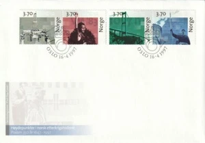 FDC Norway - NK 1295-1302 - Two envelopes - Posten 350 years - 1997 - Picture 1 of 2