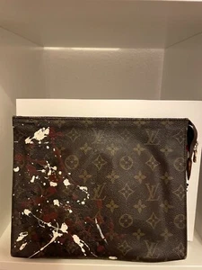 Louis Vuitton vintage clutch bag paint Pattern brown from Japan Used - Picture 1 of 9