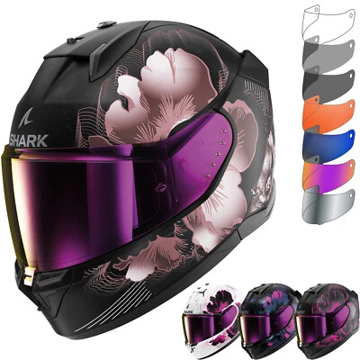 Shark D-Skwal 3 Mayfer Motorcycle Helmet & Visor Motorbike Full Face Lid Ladies - Image 1 of 4
