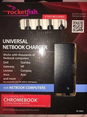 Rocketfish Netbook Universal Charger Chromebook Acer Samsung Dell Hp Compaq Asus - Image 1 of 4