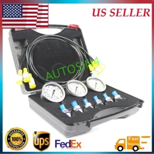 Hydraulic Pressure Test Kit 6 Couplings 3 Hose 3 Gauge for 10Mpa 25Mpa 40Mpa - Picture 1 of 8