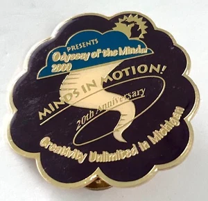 Vintage Odyssey of the Mind Michigan 20th Anniversary 2000 Y2K Lapel Pin - Picture 1 of 3