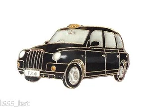 Taxi Cabina Negro Londres Hackney Carro Caxista Coche Esmalte Metal Pin Insignia LTI TX4 - Imagen 1 de 2