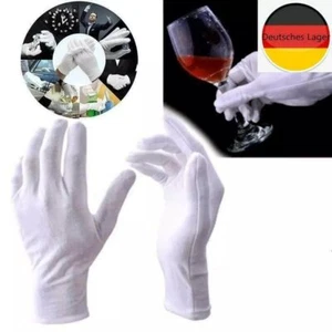 6 Paar Baumwollhandschuhe weiß Trikot Handschuhe Trikothandschuhe Größen S M L X - Bild 1 von 9