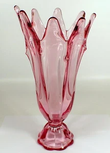 PRECIOSO Jarrón Rosa Cardo Vidrio Arte Vikingo De Colección #6707 Ocho Dedos Oscilantes 11" - Imagen 1 de 10