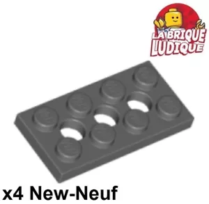 LEGO Technic 4x Flach Platte 3 Loch Holes 2x4 Dunkelgrau / Dark Bluish Gray - Bild 1 von 1