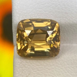 4.98ct Zircon Golden Yellow Natural Facet Cushion Cut Gemstone From Sri Lanka - Picture 1 of 3