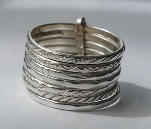 Ring 7- fach Ring schlicht zeitlos 925 Silber Vintage 80er ring silver - Bild 1 von 4