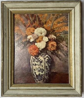 MCM 1960 Winde Fine Prints de Canda Jarrón Delft y Flores Monet Litografía 8x10 Foto 1 de 3