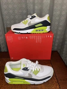Nike Air Max 90 Cyber - Bianco/Cyber/Grigio Fumo Scuro/Cachi - Uomo Taglia 11 Nuove - Foto 1 di 6