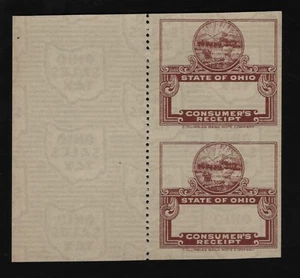 SRS OH CO33b 1939 1c brown & green green omitted no serial number mint pair Ohio - Picture 1 of 3