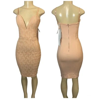 Portia & Scarlett Floral Roxy Lace Bodycon Mini Dress Pink Size Medium Glam - image 1 of 4