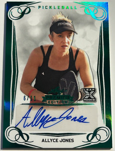 2023 Leaf Pickleball Premier ALLYCE JONES Green Emerald Auto Autograph 6/11