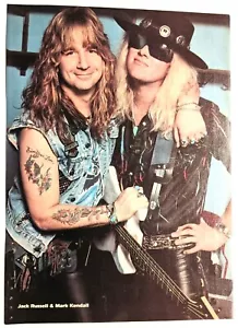 EXCELENTE BLANCO / JACK RUSSELL & MARK KENDALL / REVISTA PINUP DE PÁGINA COMPLETA RECORTE - Imagen 1 de 1