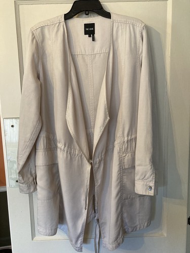 OFF WHITE Nic & Zoe giacca con coulisse topper L leggero Lyocell avorio bianco sporco tasche