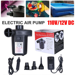 12V DC Electric Air Pump for Inflatable Air Mattress Bed Boat Couch Pool Car New