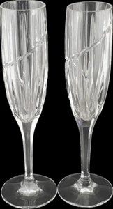 Mikasa Uptown Kristall Sektflöte 9 3/8" Gläser 2er Set EUC - Bild 1 von 4