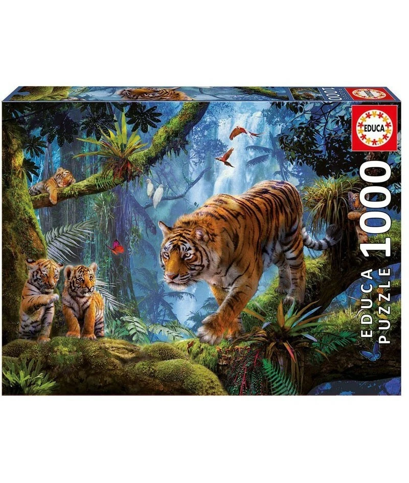 Educa 17662. Tigres en le Arbre. Puzzle de 1000 Pièces. 68x48cm