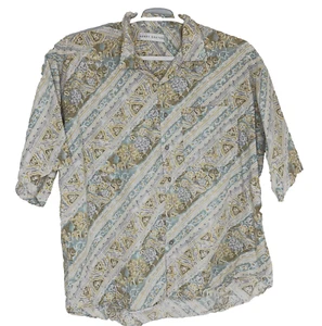 Henry Grethel Mens Shirt Size XL Multicolor Paisley Floral Retro Cotton Vintage - Picture 1 of 5