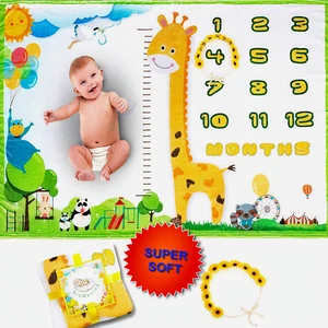 Baby Milestone Blanket Boy & Girl - Premium Thick Soft Flannel Fleece - Picture 1 of 10