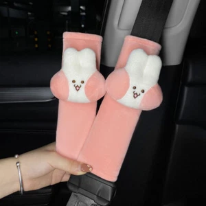 Car Headrest Pillow Blush Bunny Soft Skin Friendly Cute Cartoon Seat Cushion For - Picture 1 of 5