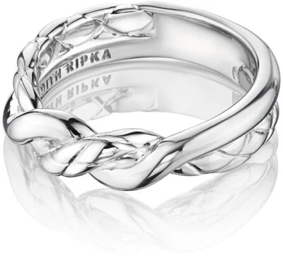 🆕Nuevo Anillo JUDITH RIPKA AURA 925 Plata de Ley Envuelto Banda Talla 7 Foto 1 de 4