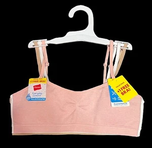NEW Hane's Girl's Comfort Training Bra 3-Pack - Pink, White, & Beige - Picture 1 of 1