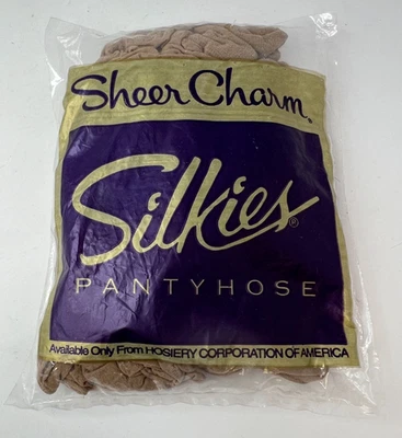 Pantimedias vintage 1994 Silkies Sheer Charm desnudas talla grande EE. UU. - 1 PAR Foto 1 de 2