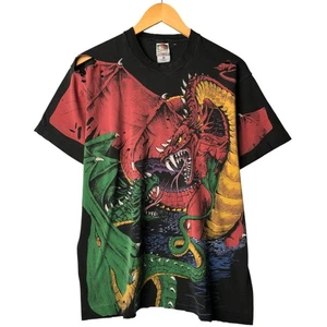 Camiseta Vintage Años 90 Fruit of the Loom LIQUID BLUE DRAGON Estampado Grande Hecha en... - Imagen 1 de 22