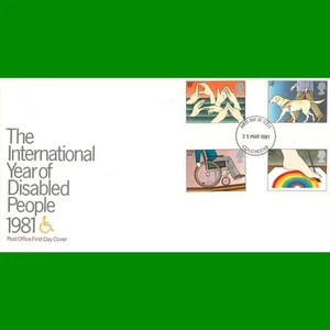 UK FDC Year of Disabled People Post Office First Day Cover Stamps, 25.3.1981 - Picture 1 of 1