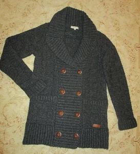 Billabong Grey Thick Long/S  Shawl Collar Cardigan S - Picture 1 of 4