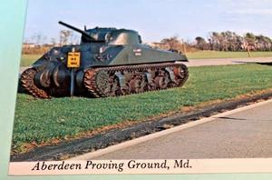 M4 SHERMAN TANK ABERDEEN PROVING GROUND unused unposted postcard 1970s-1980s - Picture 1 of 4