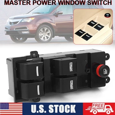 Interruptor maestro de ventana eléctrica lado del conductor delantero izquierdo para Honda Acura MDX 2007-2013 Foto 1 de 4
