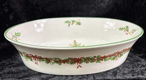 Christopher Radko Christmas Tree Holiday Celebrations Lg Oval Serving Bowl - Picture 1 of 6