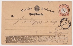 DR Brustschild 1/2 Gr. Mi.Nr. 14 auf PK von Berlin nach Gräben (Striegau) 1872 - Bild 1 von 2
