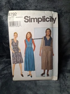 Simplicity Sewing Pattern 8792 Misses Jumper Sizes 18 20 22 24 - Picture 1 of 3
