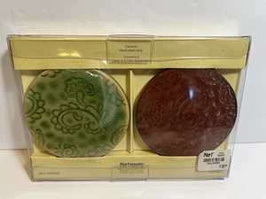 PIER 1 Imports Set Of 4 Round 4" Ceramic Coasters Glazed Finish - NEW - Picture 1 of 2